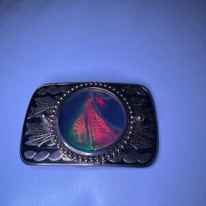 Iridescent Glass Accent Belt Buckle